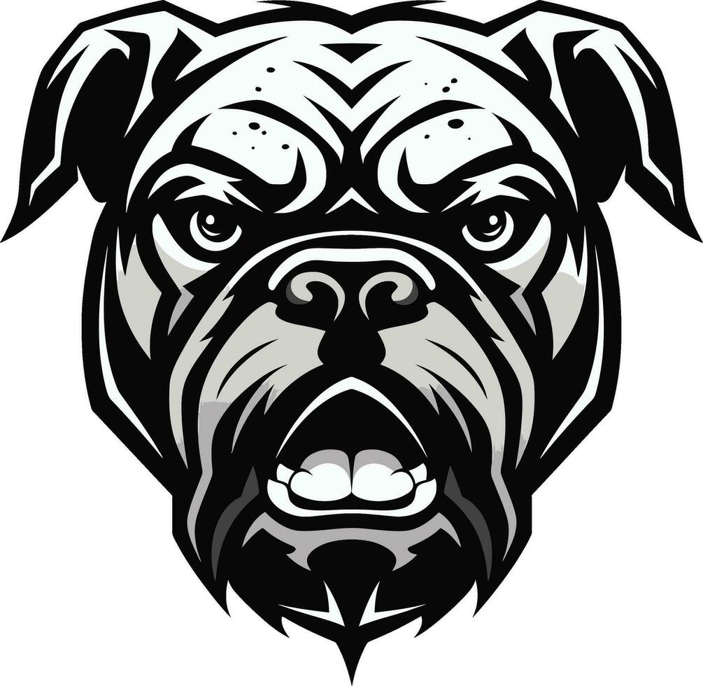 Canine Courage Vector Icon in Black Vector Artistry Unveiled Bulldog Emblem