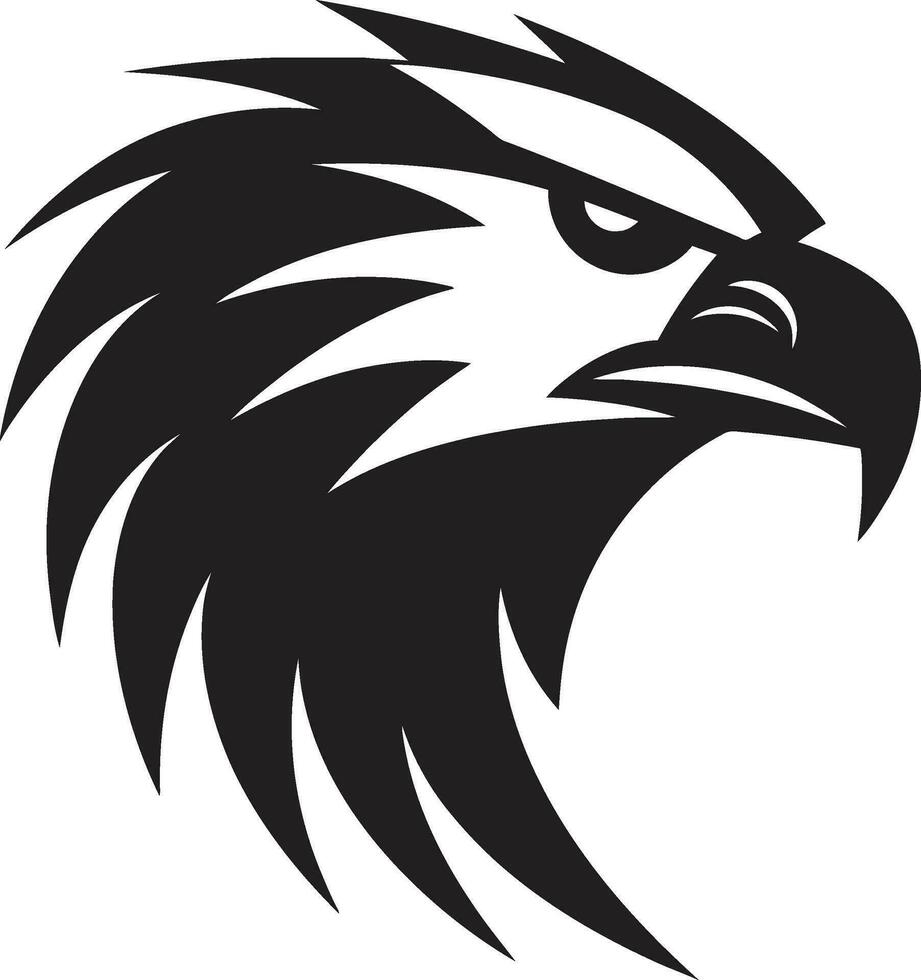 negro belleza logo de el noble águila águila excelencia negro icono en vector