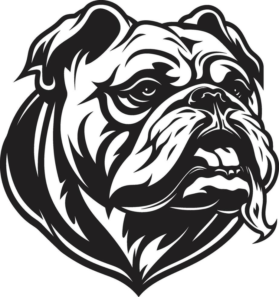 Iconic Strength Unleashed Black Emblem Design Black and Dynamic Bulldog Vector Symbol