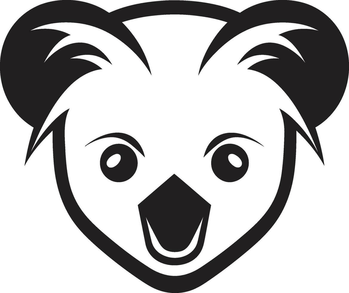 Majestic Simplicity Sleek Branding Artistic Koala Symbol Monochromatic Beauty vector