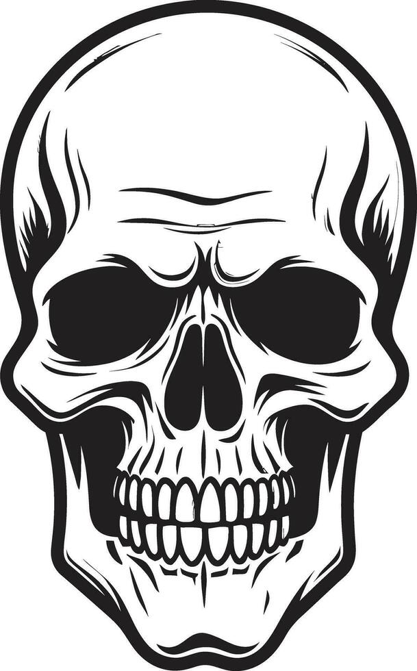 Elegance in Darkness The Mysterious Skull Icon Sinister Silhouette A Brooding Skull Symbol vector