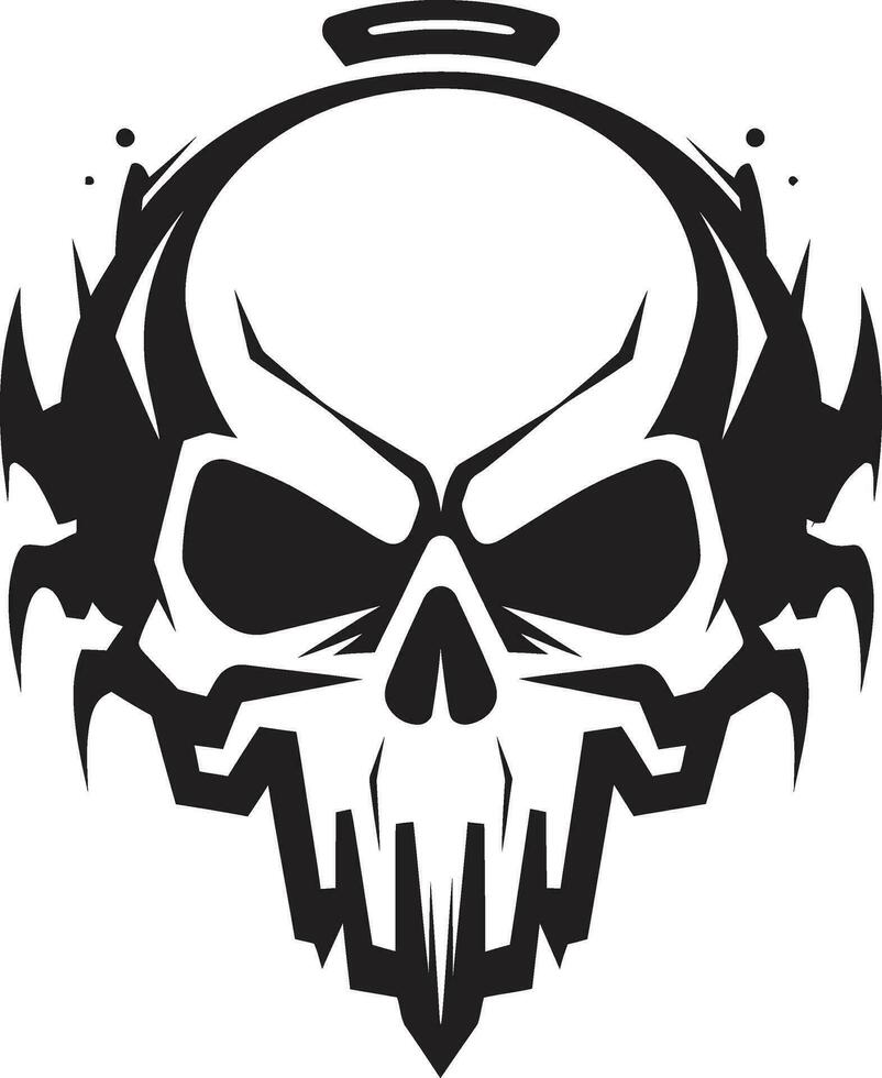 Sorcerys Gaze Sinister Skull Glyph Darkness Unveiled Black Skull Vector