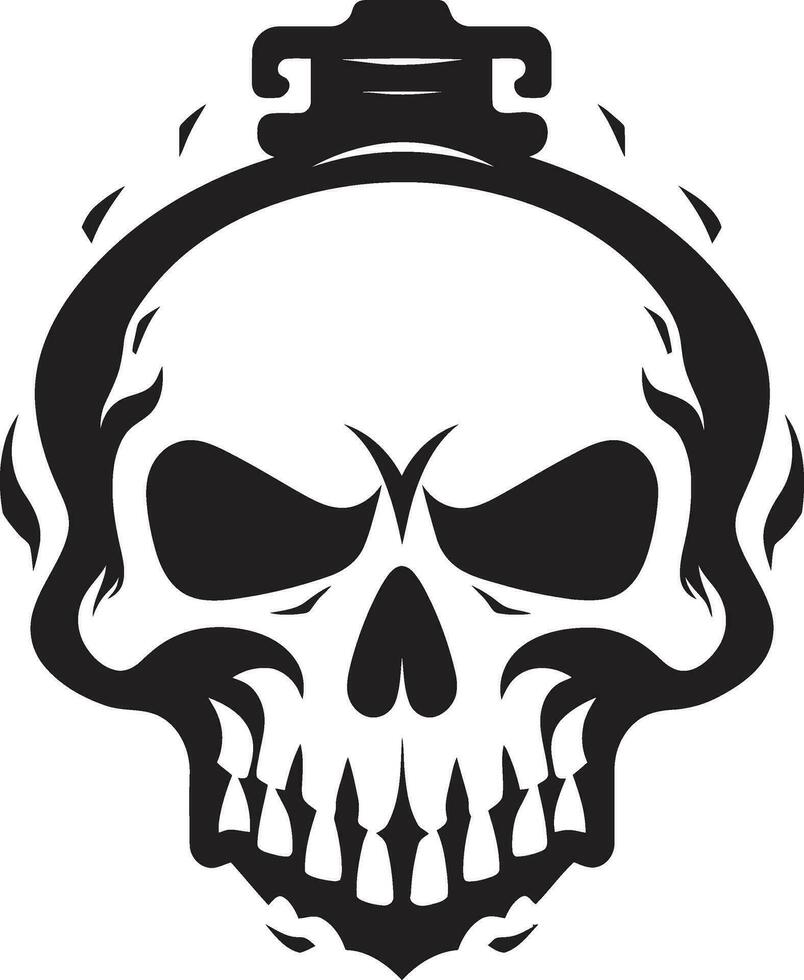 Mystical Curse Emblem Cryptic Vector Symbol Undying Skull Vector Ghostly Icon Design