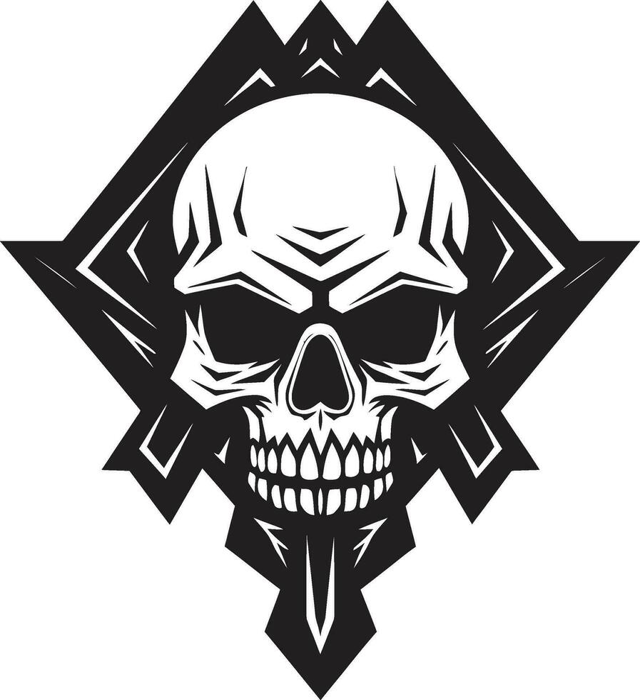 Dark Enigma The Occult Head Design Ink Black Charm A Mystic Emblem vector