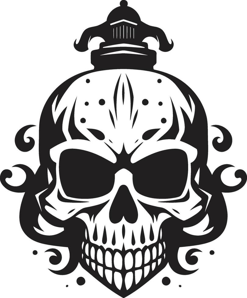 Undying Skull Vector Ghostly Icon Design Obsidian Mystique Haunting Vector Art