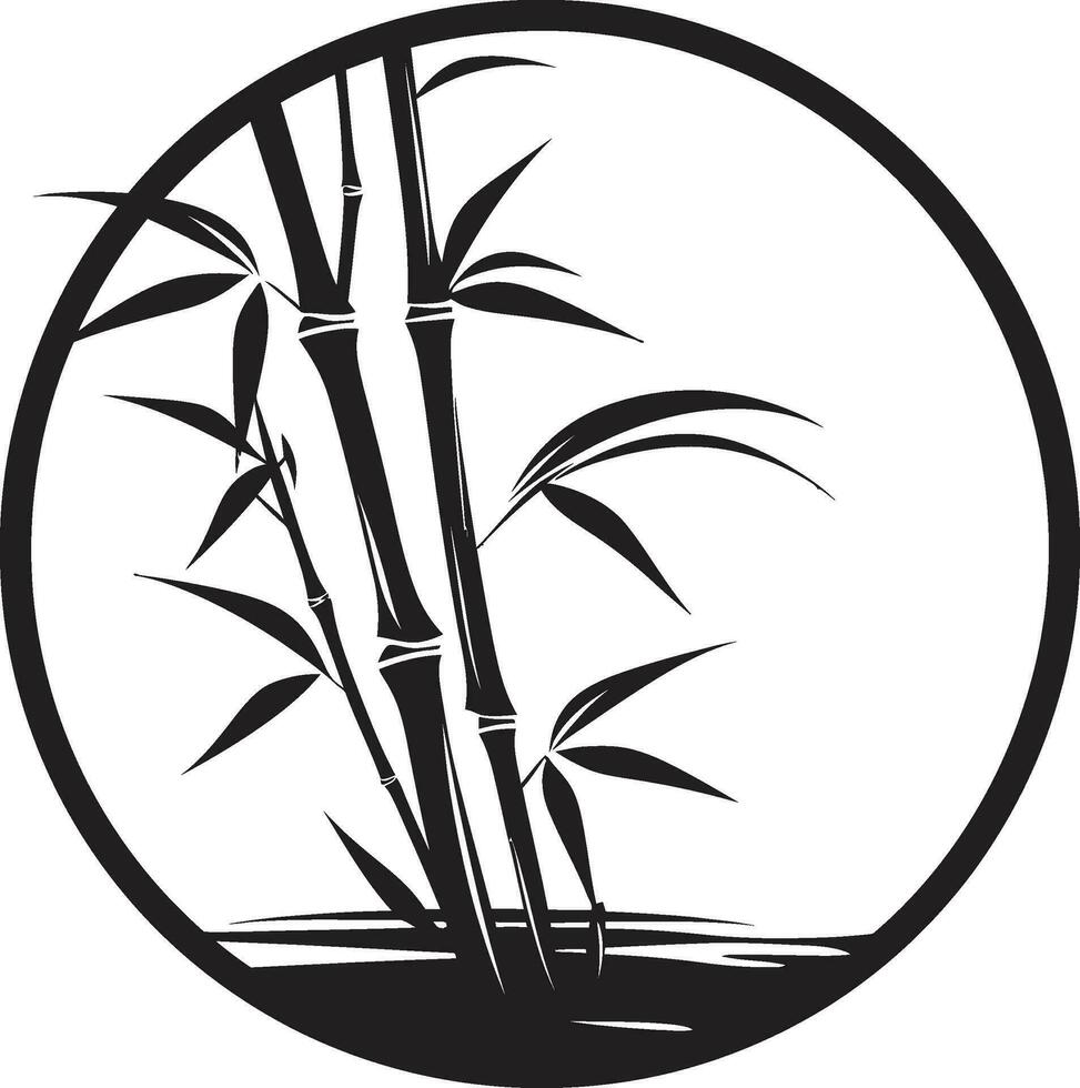 vector arte con negro bambú planta en monocromo armonía tranquilo serenidad en negro natural belleza con bambú en vector