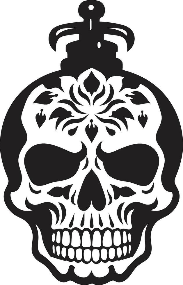 Occult Skull Concept Dark Vector Image Darklords Skull Vector Ominous Symbol Design