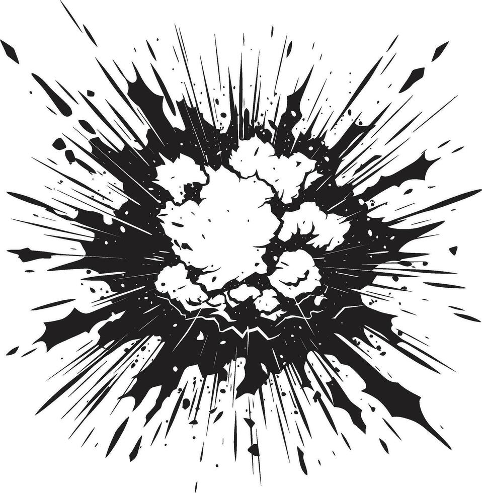 Exciting Explosion Black Vector Icon Dynamic Burst Black Logo with Comic Explosion