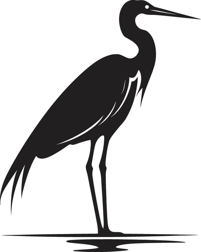 Black Heron Symbol in Vector Heron Majesty in Vector Art