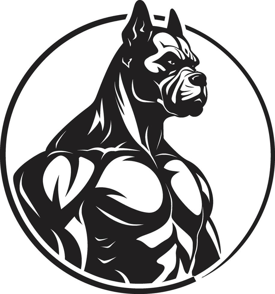 Vector Artistry Redefined Sporting Boxer Dog Emblem Sporty Spirit Unveiled Black Logo with Boxer Mascot