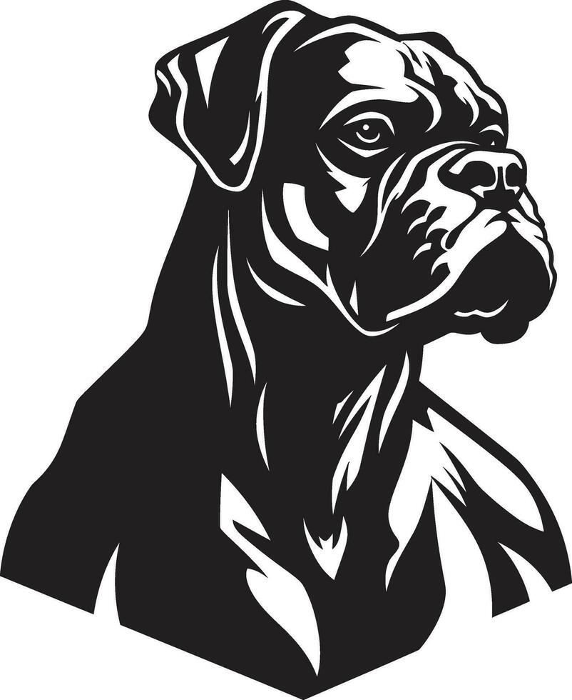 mascota músculo negro logo con atlético Boxer deportivo espíritu vector icono en negro