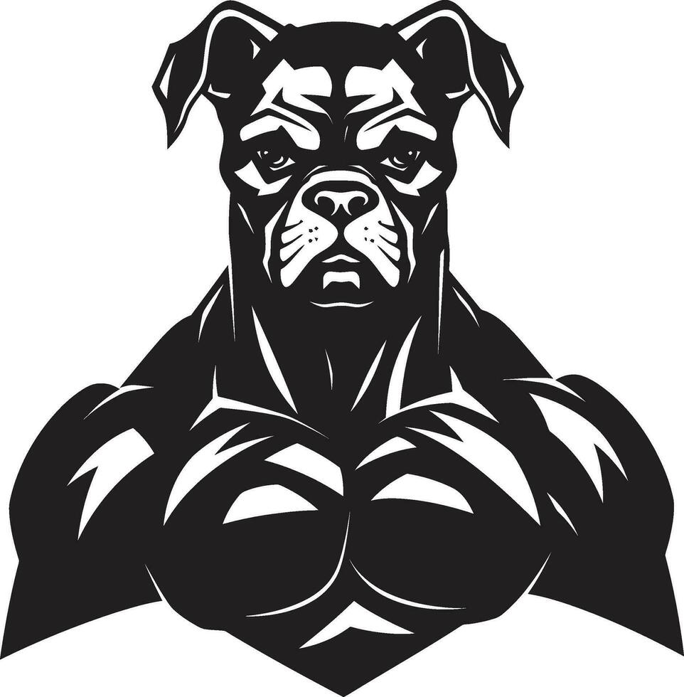 Athletic Agility Boxer Dog Mascot Emblem Black Beauty Boxer Dog Logo Mastery vector