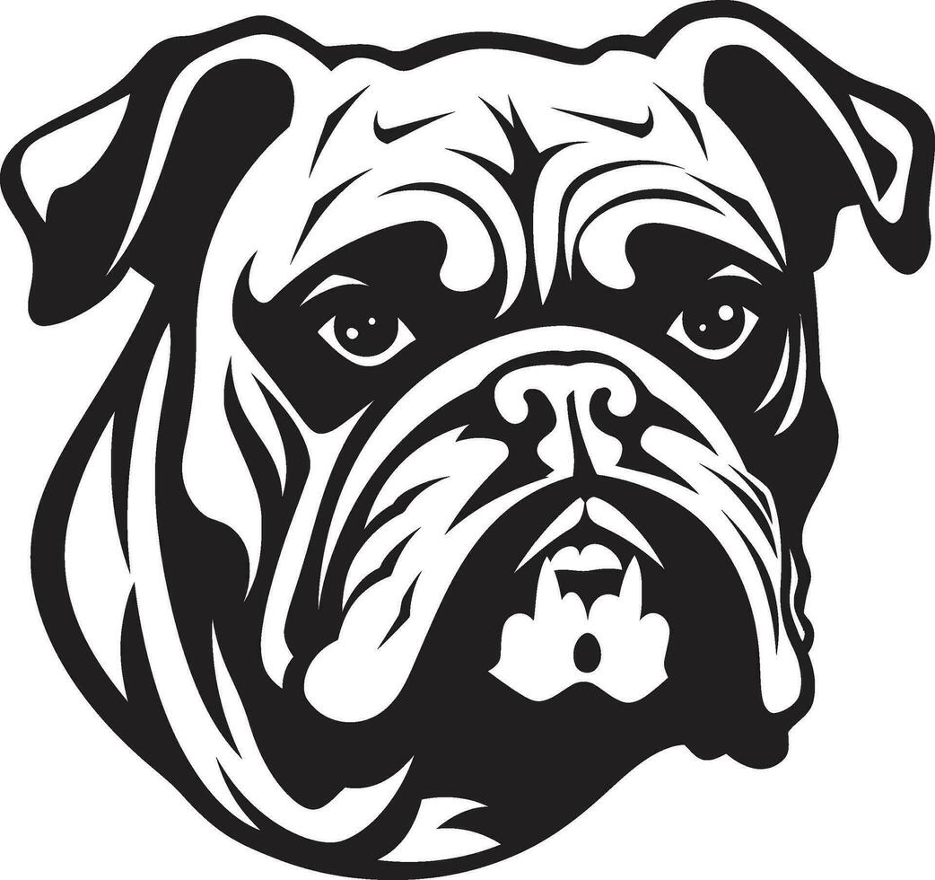 Powerful Paws Black Bulldog Icon in Vector Elegant Bulldog Bulldog as a Logo Design