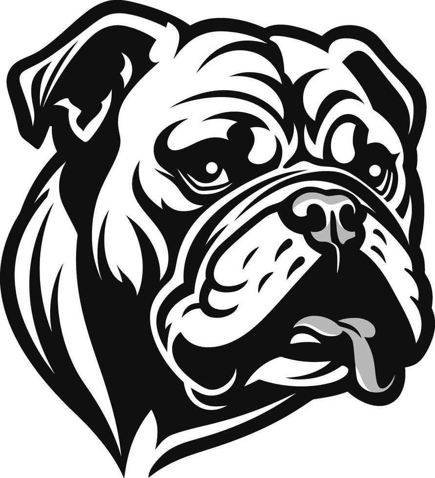 buldog tenacidad negro emblema diseño negro belleza buldog logo maestría vector