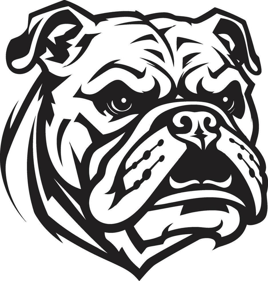 Dog Elegance in Monochrome Black Vector Icon Vector Artistry Redefined Bulldog Emblem