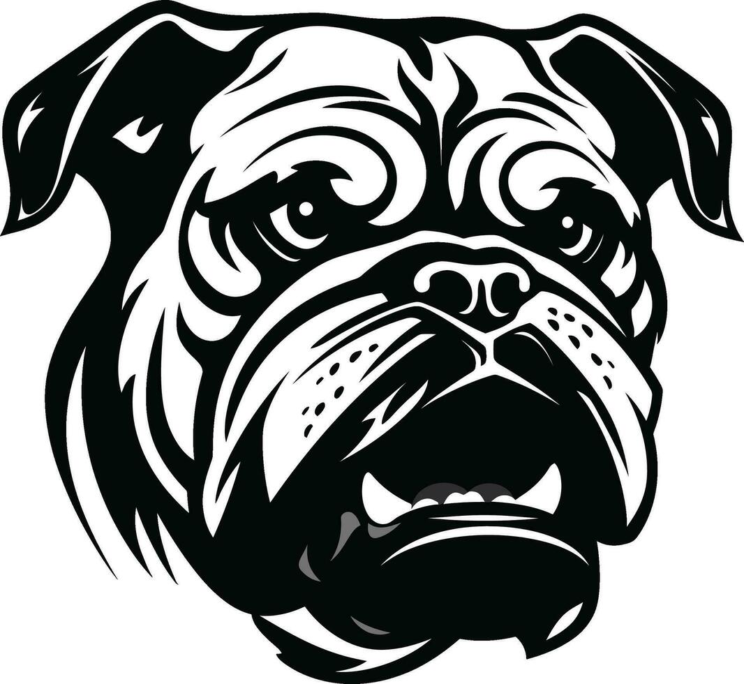 Mighty Mascot Black Bulldog Logo Vector Icon Bulldog Tenacity Black Emblem Design