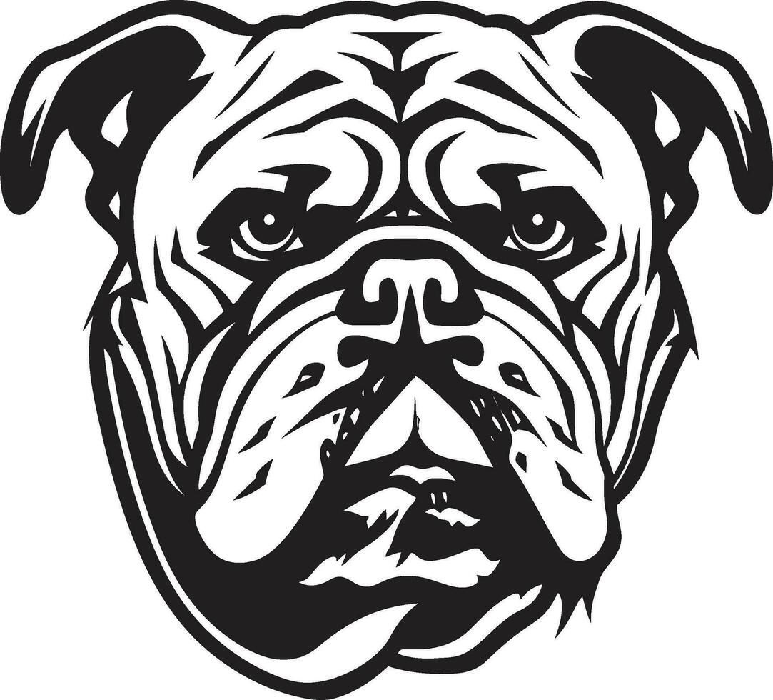 Bulldog Power Black Logo Design with Icon Black and Bold Bulldog Vector Icon
