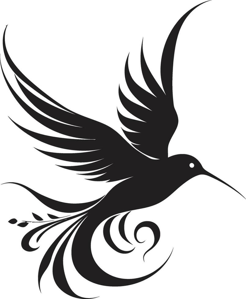 colibrí en vuelo vector Arte pulcro colibrí emblema diseño
