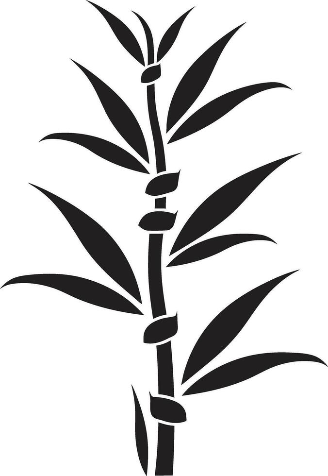 Elegant Black Bamboo Plant Logo Vector Icon of Tranquility Vector Artistry Bamboo Plant Emblem in Black