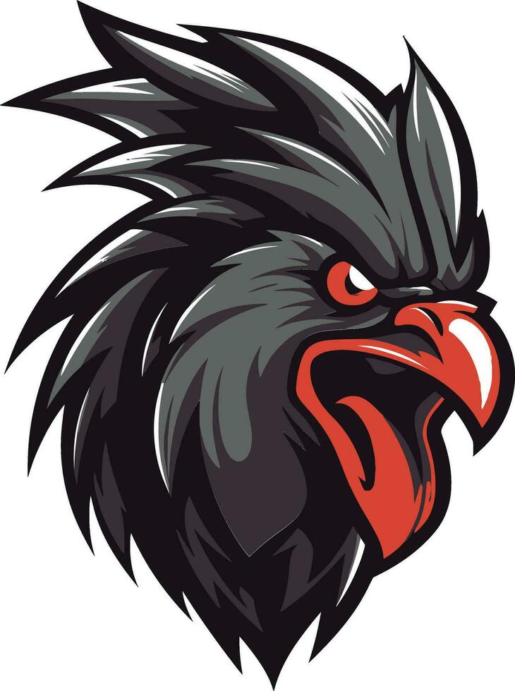 Rooster Profile in Contemporary Art Modern Black Rooster Logo vector