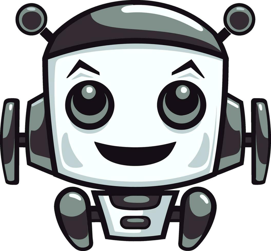 Tiny Trooper Futuristic Robot Mascot Icon Sleek Cyber Scout A Stylish Mini Robot vector