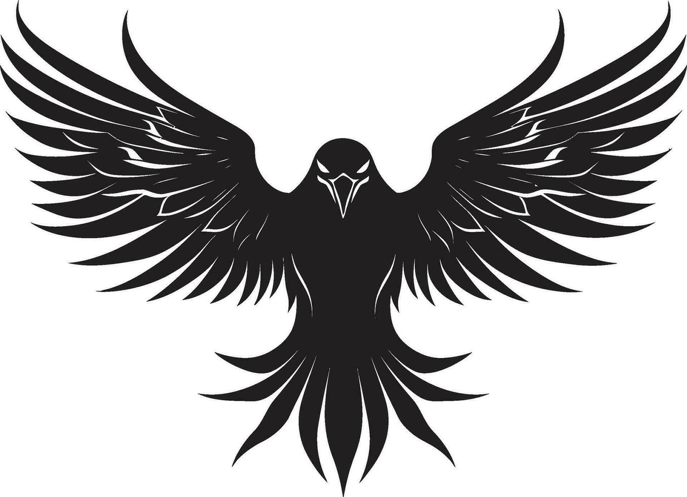 Eagles Flight Vector Icon in Black Powerful Majesty Black Eagle Icon in Vector