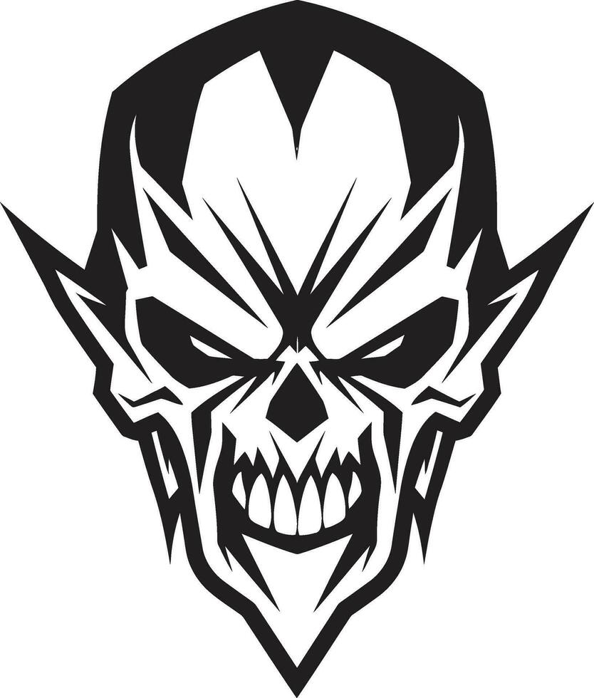 Elegance in Obscurity Blackened Vector Icon Abyssal Mystique Ghostly Skull Symbol