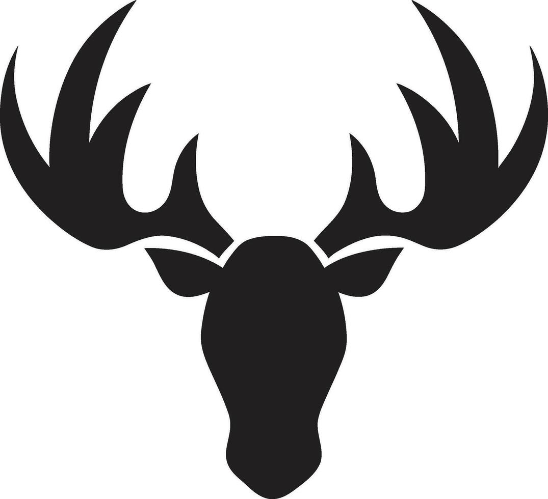 Regal Moose in Black and White Minimalistic Moose Logo Design vector