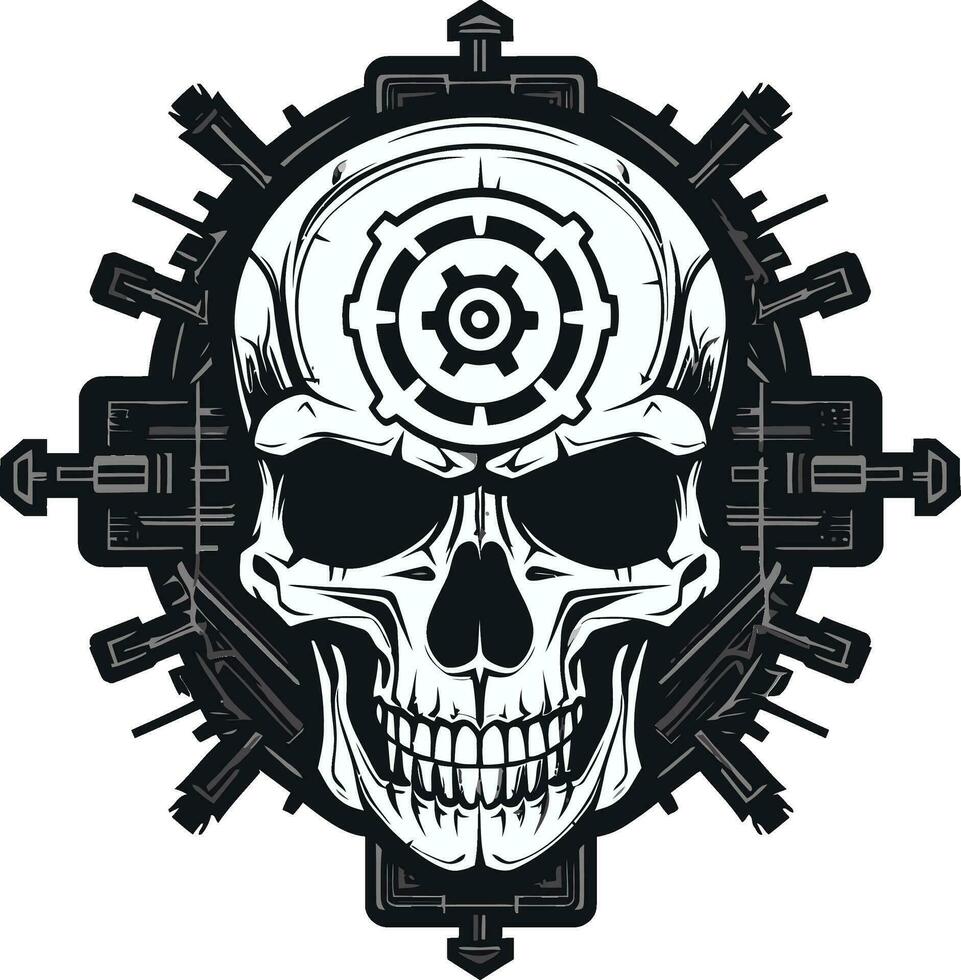 Vector Artistry The Skull of the Future Gothic Mechanical Skull A Gothic Industrial Vision