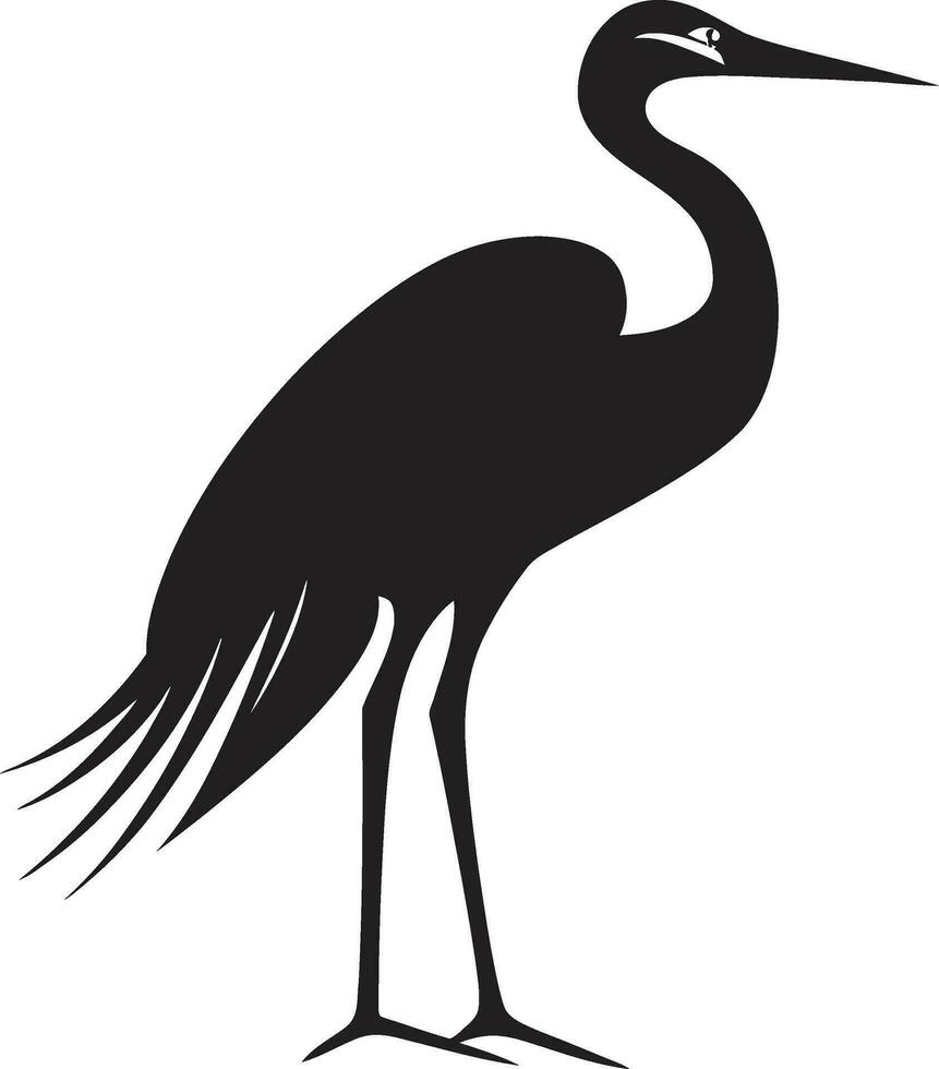 Minimalistic Black Heron Logo Heron Vector Symbol in Motion