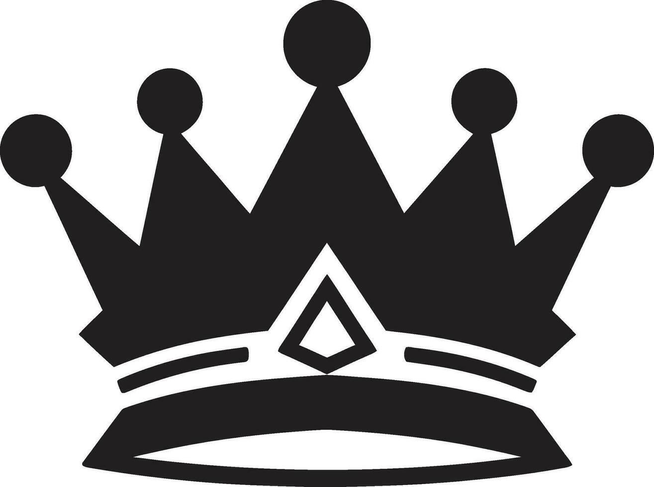 Royal Mastery Crown Logo in Monochrome Monarchs Insignia Black Crown Vector Icon