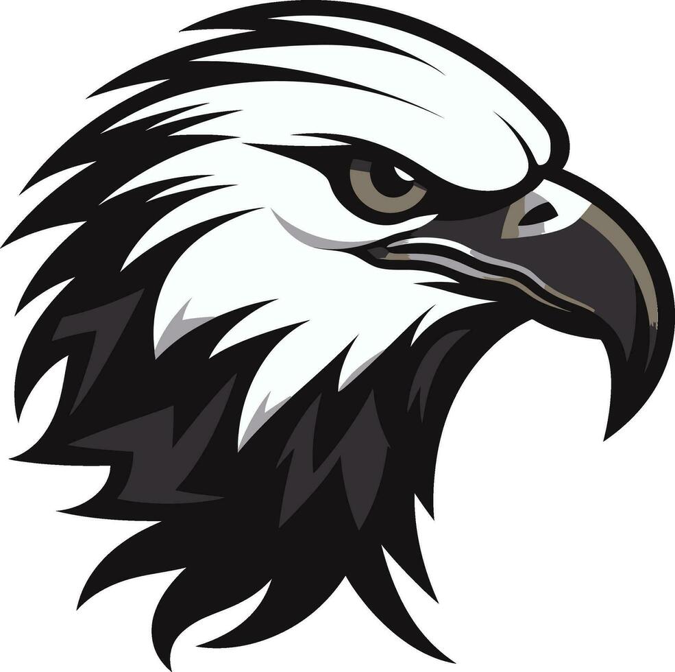 monarca de el cielo negro logo con águila icono negro y feroz águila vector símbolo