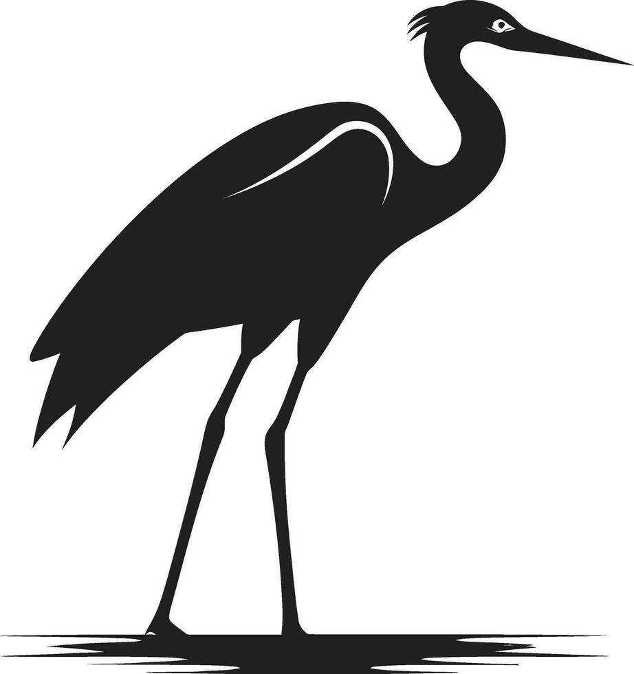 Heron in Vector Artform Minimalistic Heron Silhouette