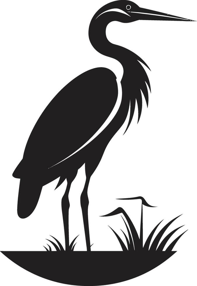 Heron Profile Logo in Black Contemporary Heron Graphic vector