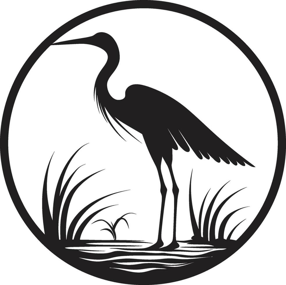 Heron Profile in Vector Art Sleek Heron Icon Design