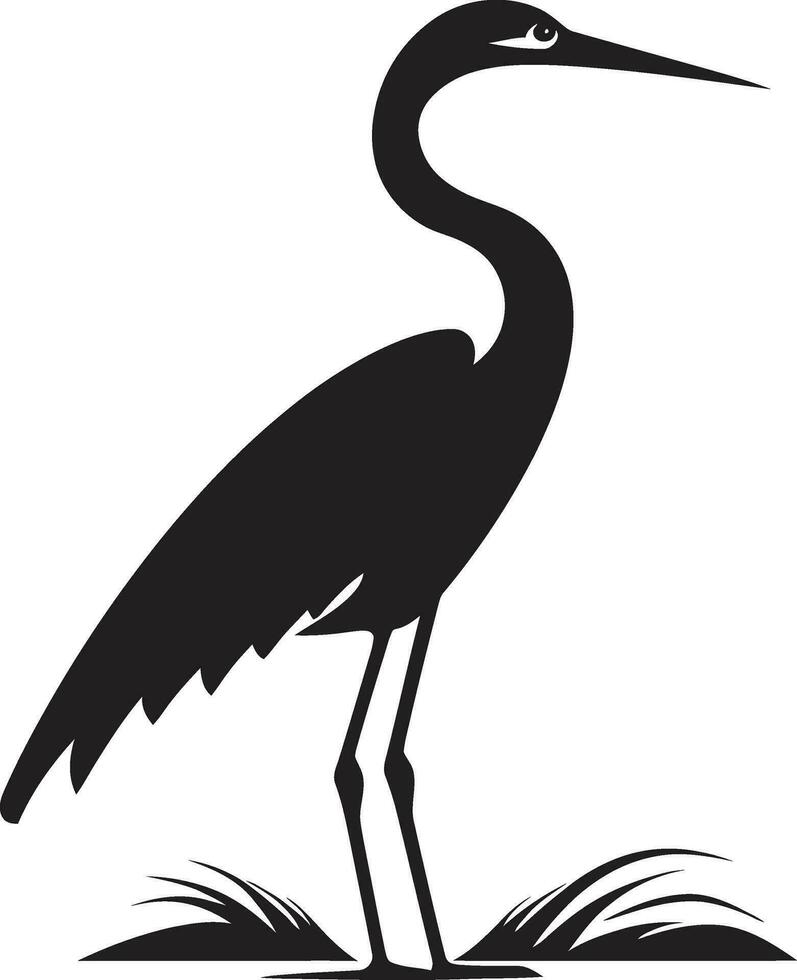 Modern Heron Vector Art Serene Heron Logo in Black