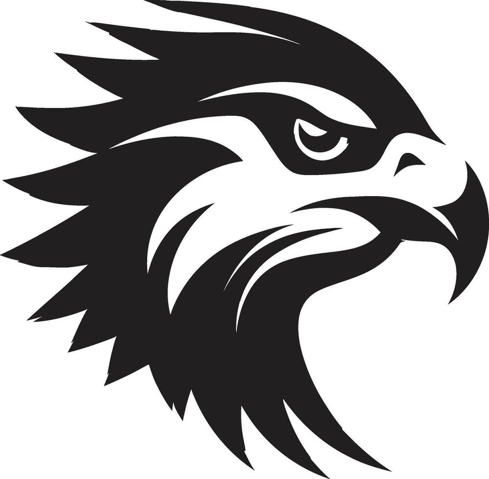 Black and Bold Iconic Eagle Vector Symbol Regal Raptor Eagle Logo in Monochrome