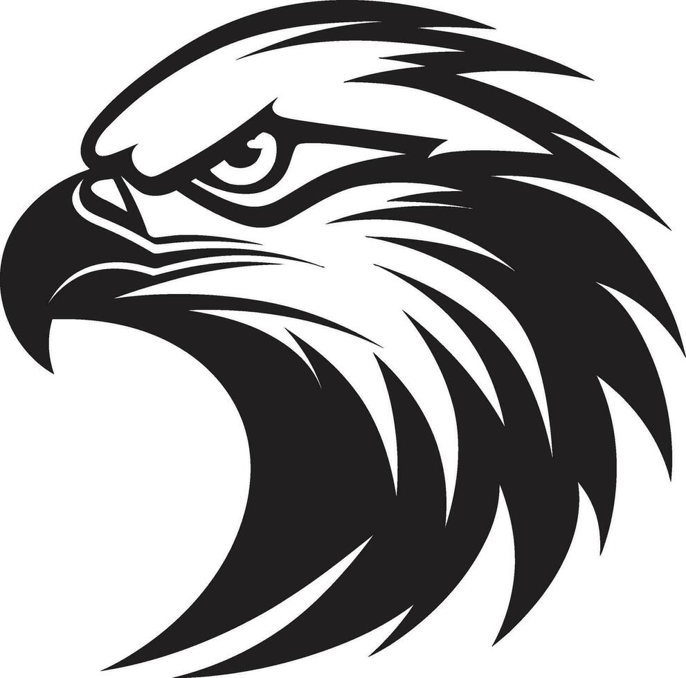 Monarch of the Skies Black Logo with Eagle Icon Black and Fierce Eagle Vector Symbol