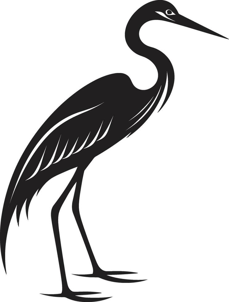 Black Vector Heron Symbol Heron Majesty in Vector Art