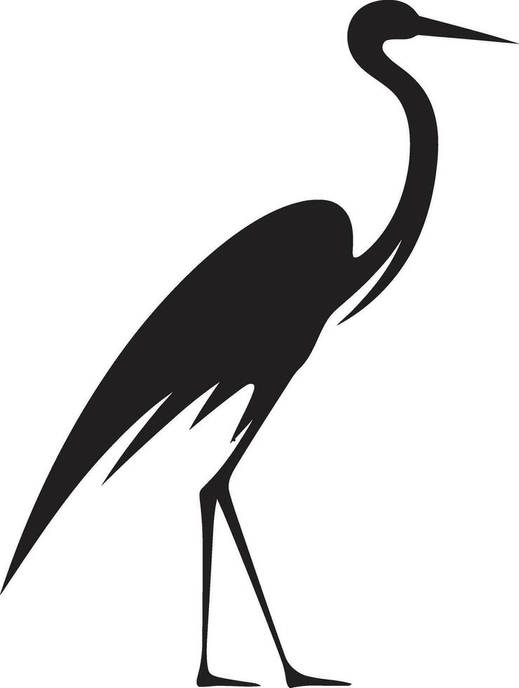 Heron Symbol with Contemporary Flair Elegant Heron in Black Vector