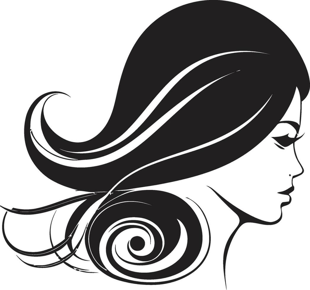 Empowerment through Grace Black Female Face Design Enigmatic Gaze Vector Icon of Females Essence