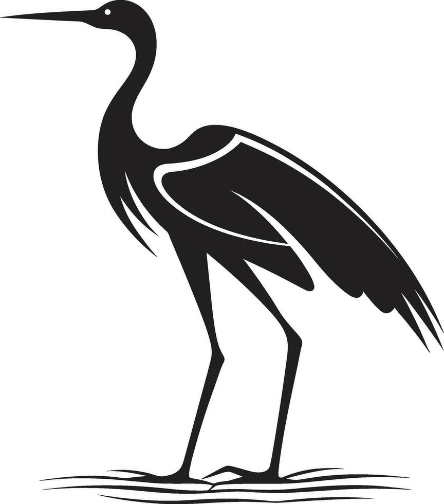 Modern Heron Vector Illustration Heron Silhouette in Flight
