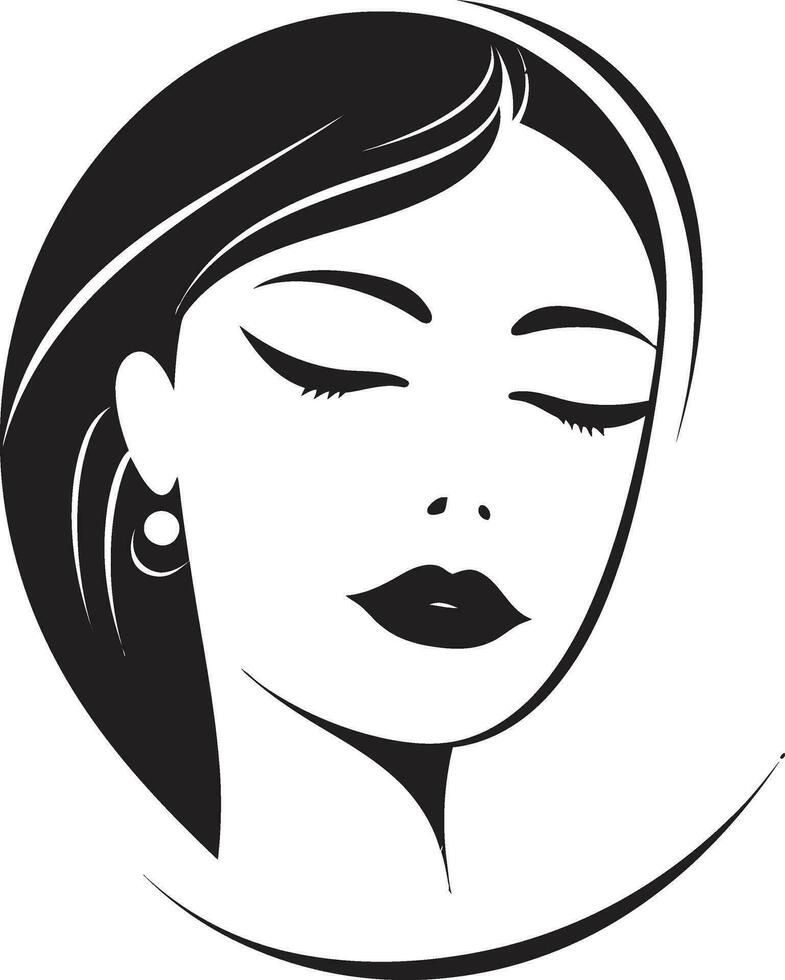 Intriguing Simplicity Vector Icon of Females Face Empowerment through Beauty Black Face Emblem with Womans Profile