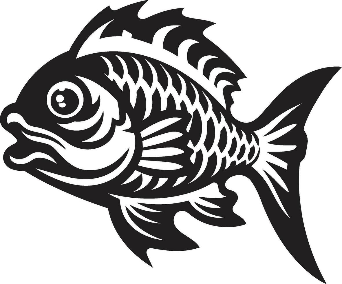 submarino visión pescado esqueleto logo diseño X rayo pescado vector esqueleto icono símbolo