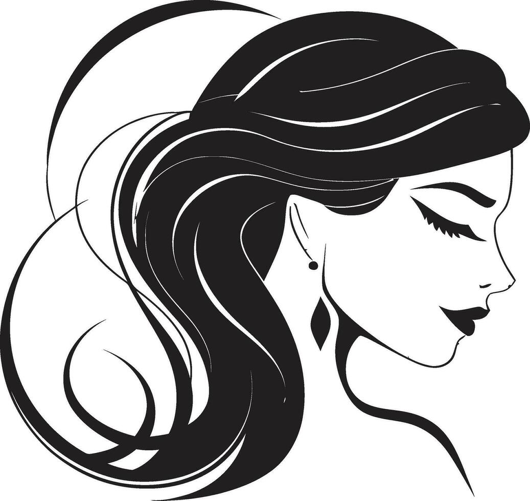 Intriguing Simplicity Vector Icon of Female Face Empowerment through Beauty Black Face Design Emblem