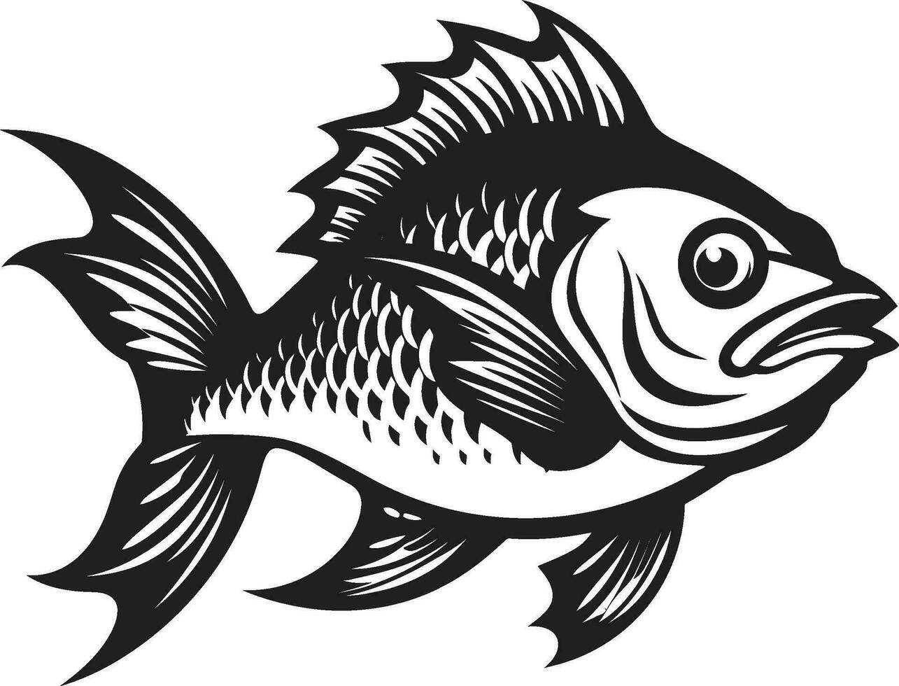 esquelético misterios de el mar pescado esqueleto vector misterioso elegancia abajo pescado hueso logo Arte