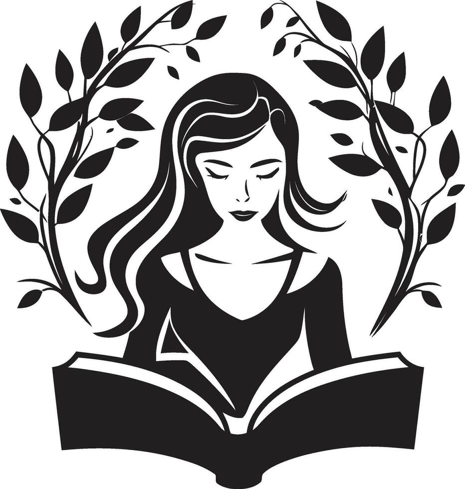 Teaching Design Dynamics Female Mentor and Vector Book Artistic Insights Woman Teaches through Book Logo