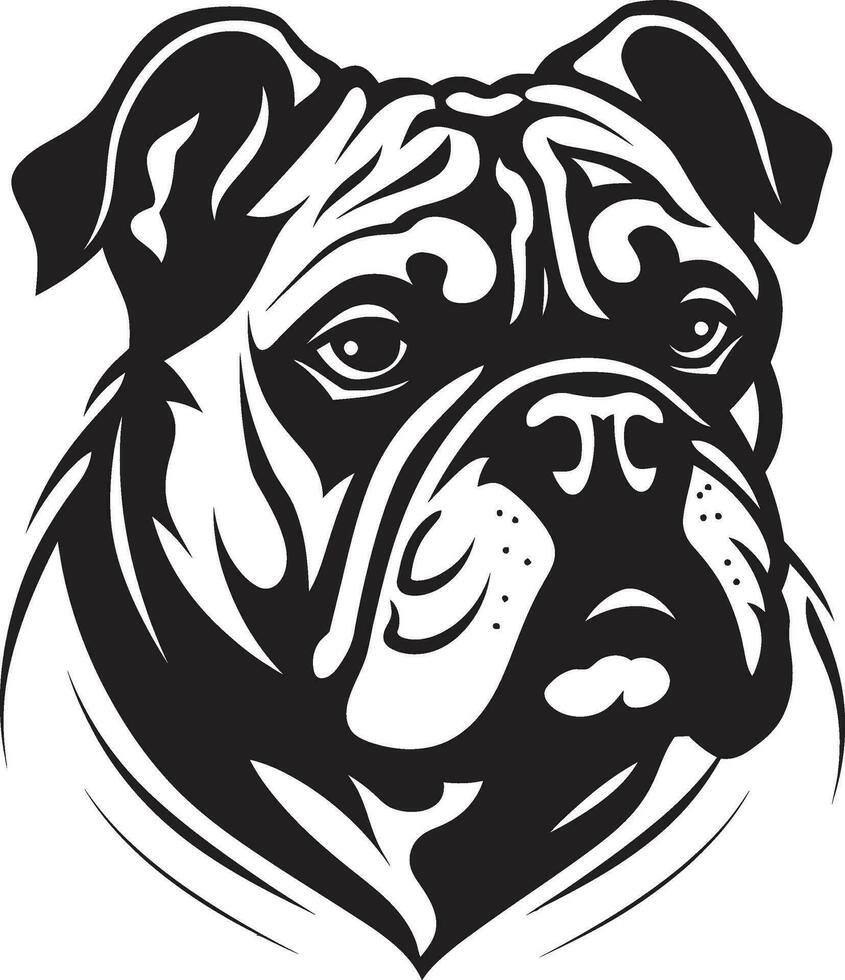 Bulldog Tenacity Black Emblem Design Black Beauty Bulldog Logo Mastery vector