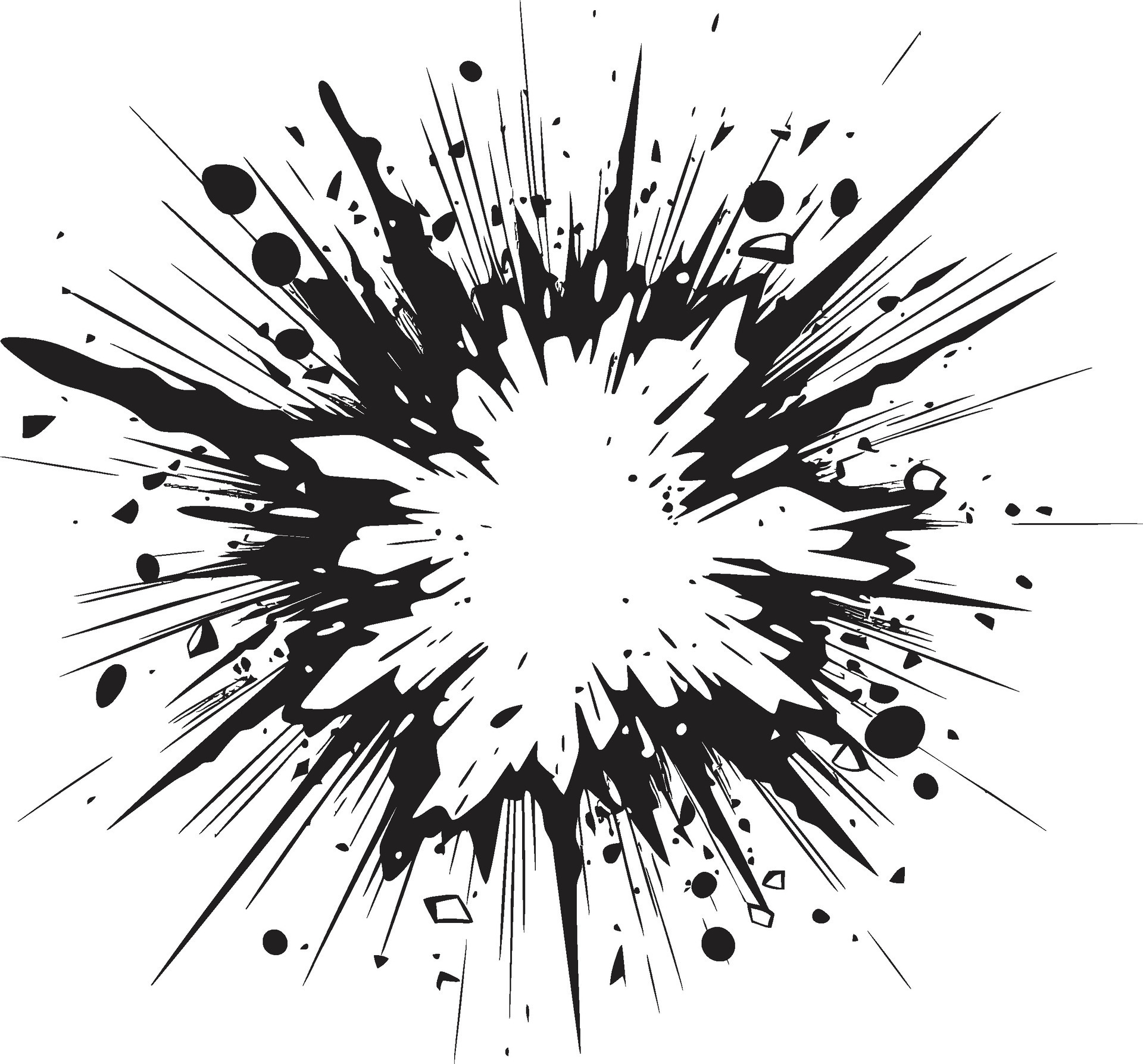 Vector Artistry Unveiled Comic Explosion Emblem Explosive Impact Black ...