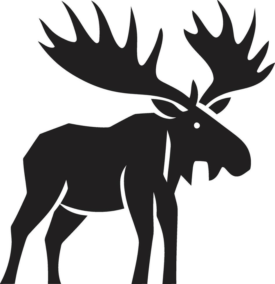 Moose Emblem with Timeless Style Graceful Moose in Vector Silhouette